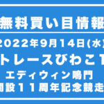 【鳴門10R】競艇無料予想「エディウィン鳴門開設１１周年記念競走」（2022/09/14）